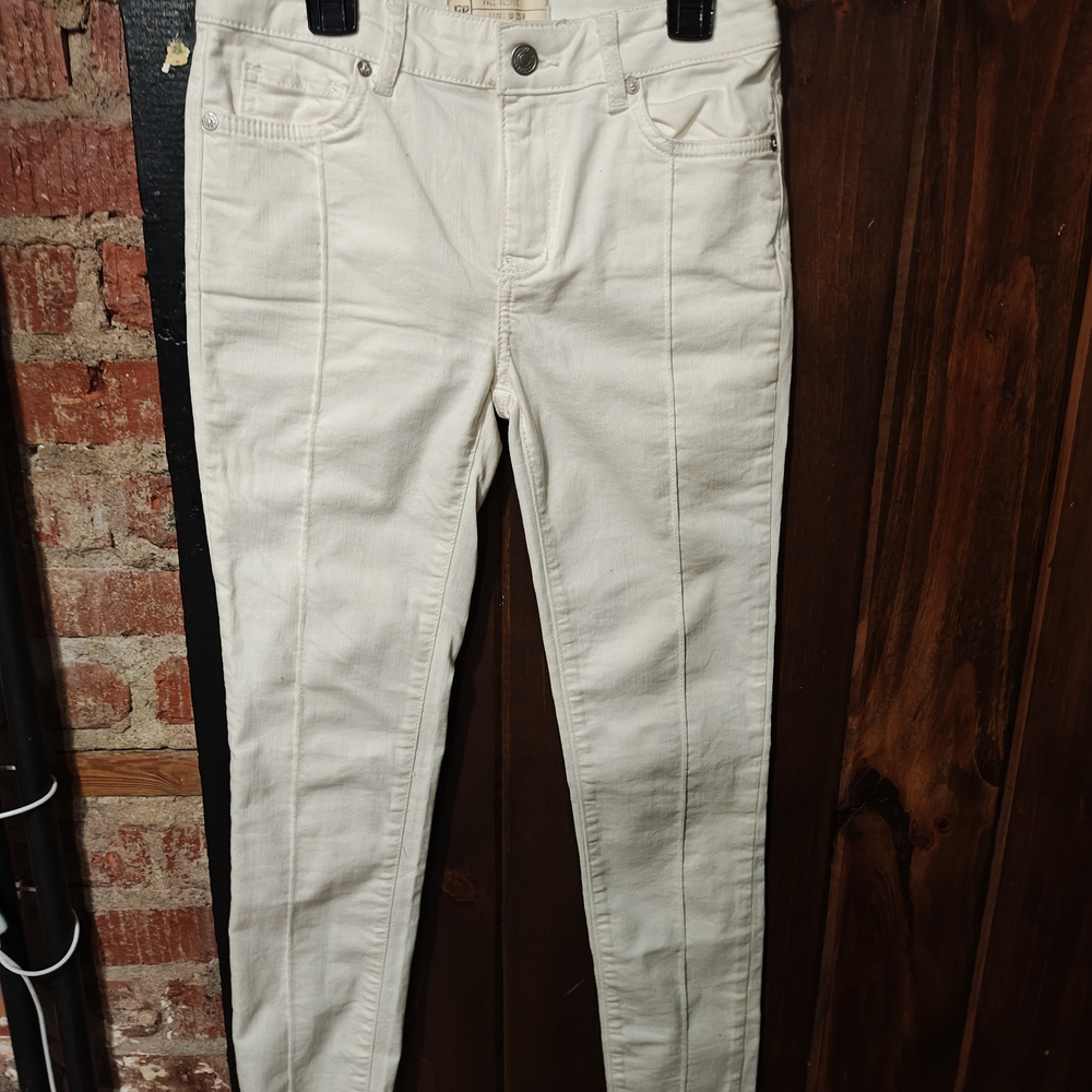 Free People Cream Skinny Jeans